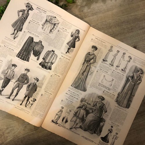 超大型本 1868年 フランス ファッション雑誌 アンティーク 洋書 インテリア 超大型本 1868年 フランス ファッション雑誌 アンティーク 洋書