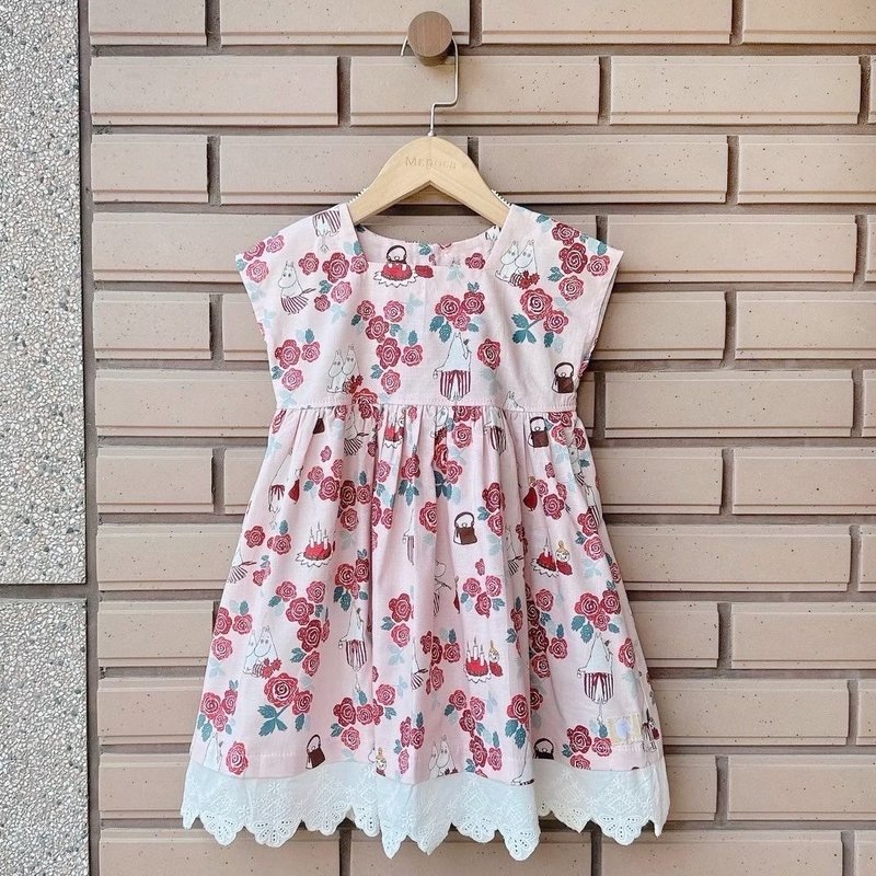 Moomin Hula Rose Wild Fruit-Afternoon Tea Changyang - Kids' Dresses - Cotton & Hemp Multicolor