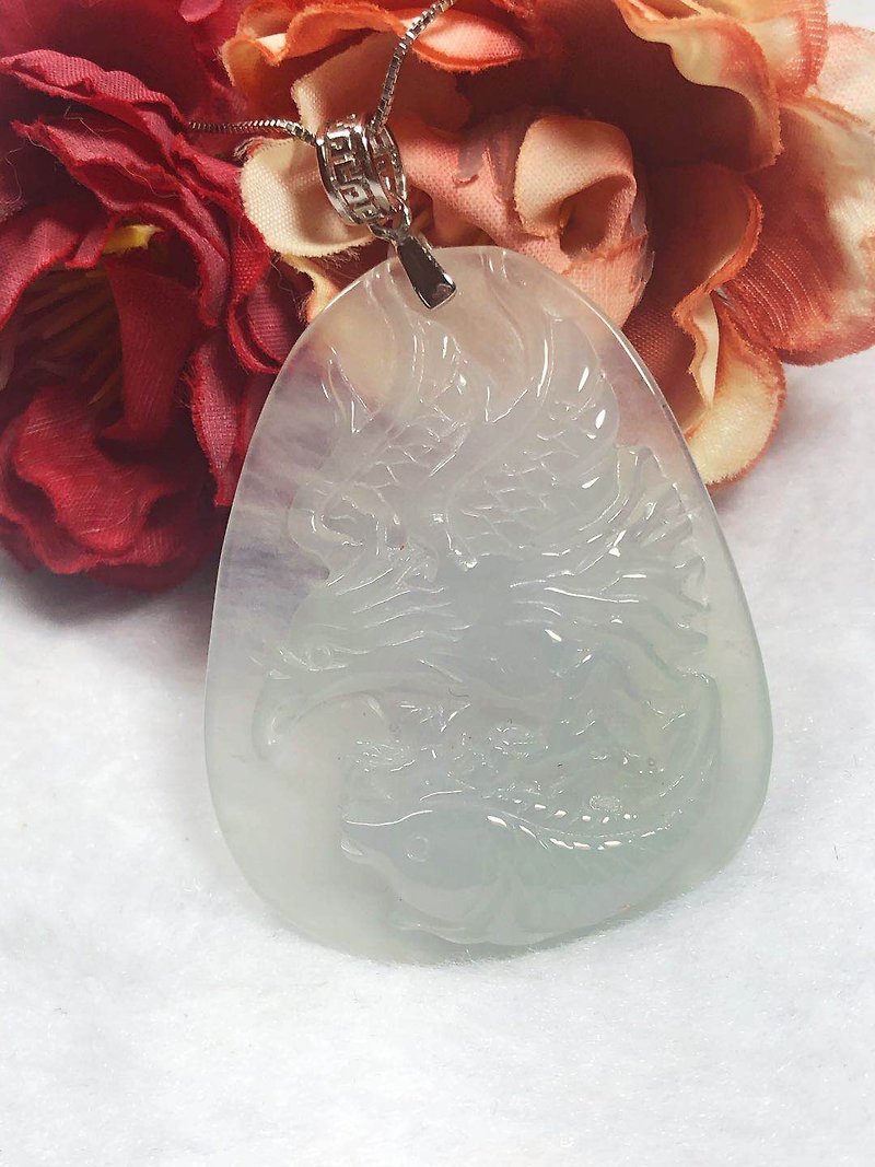 Treasure Crystal Stone/ natural jade A cargo of ice kinds of jade Eagle brand / essential job / Executive gift / attached certificate - Necklaces - Jade Transparent