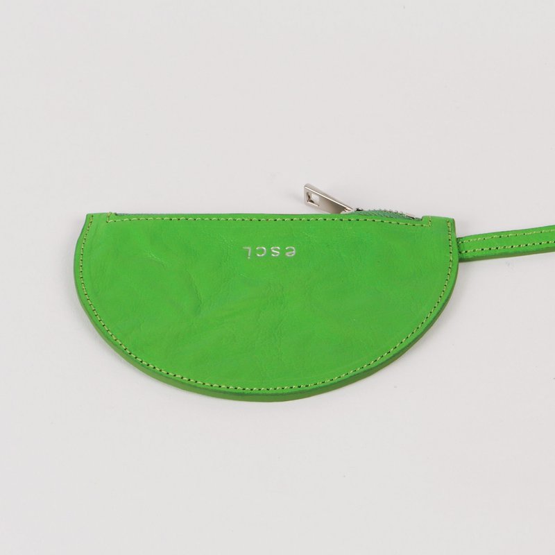 Half Moon Pouch Light green_Goat Crinkle - 零錢包/小錢包 - 真皮 