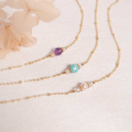 歆飾 Hsin Jewelry 簡約項鍊│天然珍珠 紫水晶 天河石 水晶項鍊 客製禮物