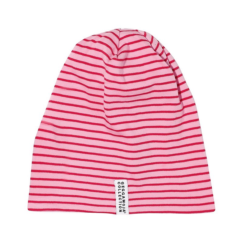 【北歐童裝】瑞典製有機棉兒童帽子2歲至4歲 粉紅/紅條紋 - 嬰兒帽子/髮帶 - 棉．麻 粉紅色