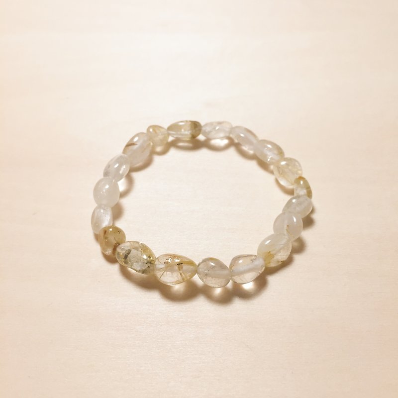 Irregular blonde crystal bracelet - สร้อยข้อมือ - คริสตัล สีทอง