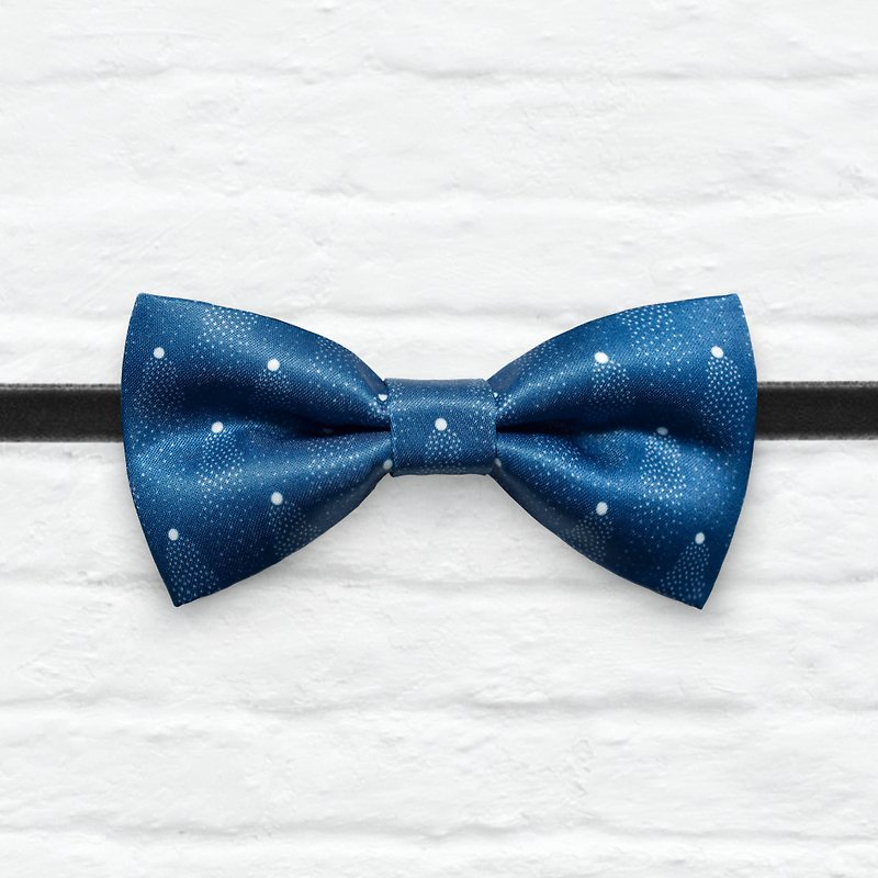 Style 0099 Royal Blue Mini Dots pattern Bowtie -  Wedding Bowtie - Chokers - Polyester Green