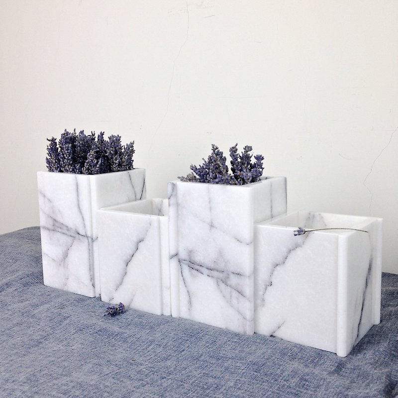 【New York lavender】 marble flower home decoration - ตกแต่งต้นไม้ - หิน ขาว