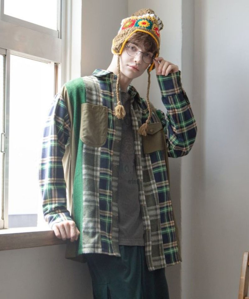 【熱門預購】拼接復古風男裝襯衫 (3色) CAA-5302 - 男襯衫/休閒襯衫 - 其他人造纖維 