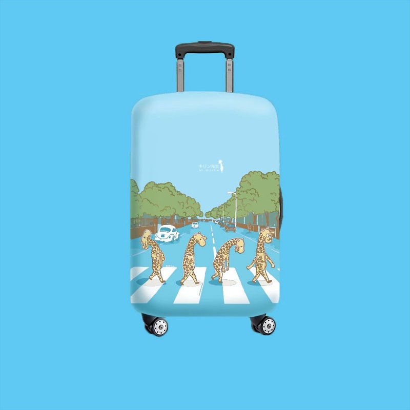 Luggage protective cover Mr.Giraffe Mr. Giraffe design (suitable for 24-26-inch luggage) - Luggage & Luggage Covers - Polyester Blue