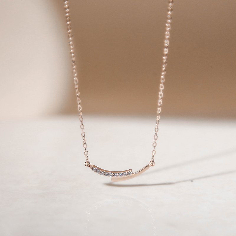 Smile Arc Sterling Silver Necklace | Light Jewelry | Arc. A sense of light luxury. Rose Gold - สร้อยคอ - เงินแท้ สีเงิน