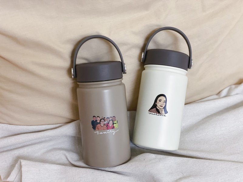 【Customized Thermos】Rico Ceramic Coated Wide Mouth Thermos/Two Colors/ 380ml, 550ml - Pitchers - Stainless Steel Brown