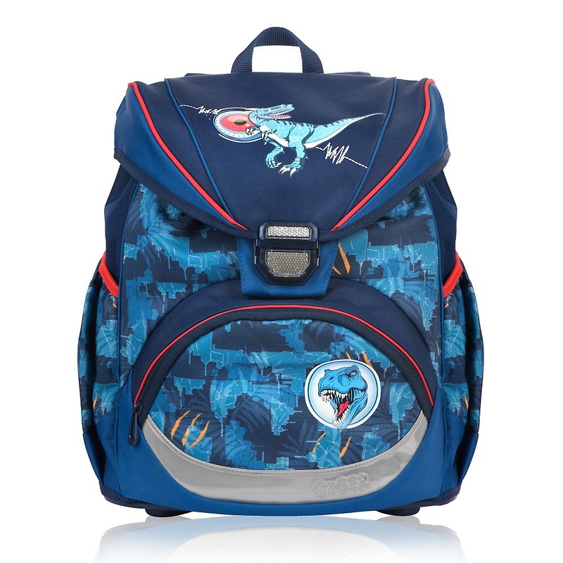 Tiger Family Earl Ultra Lightweight Nursing Schoolbag + Pencil Box - Electric Dinosaur - กระเป๋าเป้สะพายหลัง - วัสดุกันนำ้ สีน้ำเงิน