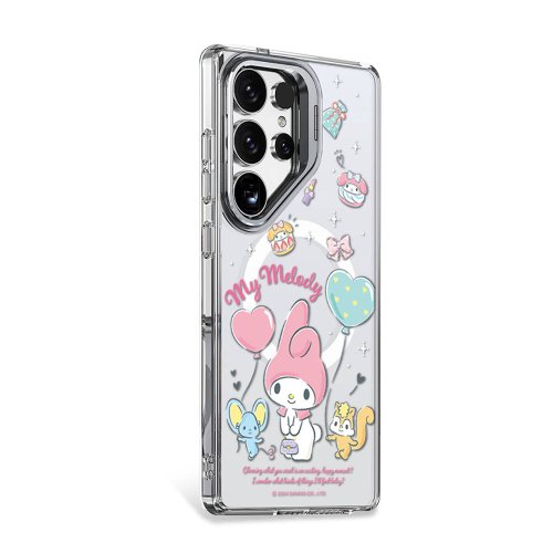 apbs 雅品仕 水晶彩鑽手機殼 三麗鷗 Samsung S25/S24 防震雙料隱形立架磁吸手機殼-郊遊美樂蒂