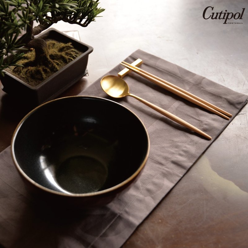 英國Churchill | 優惠套組 / 赭棕麵碗 x GOA焦糖金餐具 - 碟/盤子/餐盤 - 瓷 