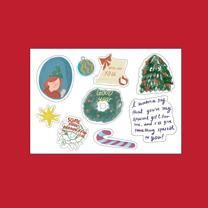 กระดาษ สติกเกอร์ หลากหลายสี - Christmas and New Years sticker