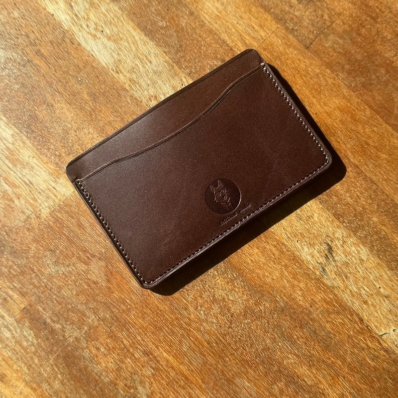 Mini wallet - Dark Brown - 長短皮夾/錢包 - 銅/黃銅 咖啡色