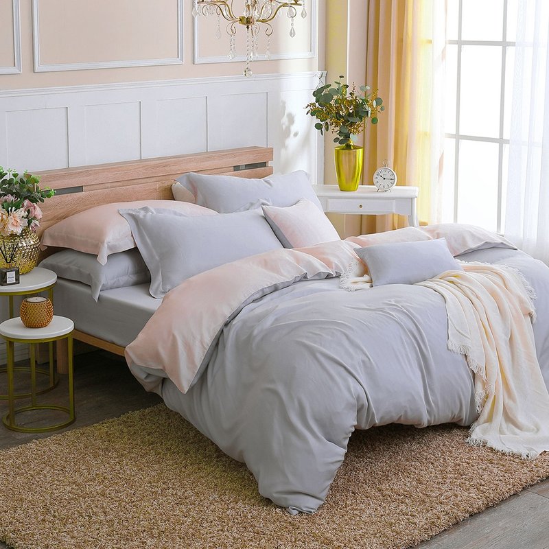 Hongyu 300 Woven Tencel Thin Quilt Cover Bed Bag Set Kepler (Double/Large/Extra Large) - เครื่องนอน - วัสดุอื่นๆ สีเทา