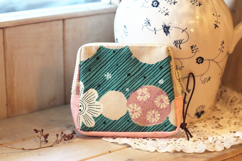 Handmade Handmade. Japanese style and wind feeling. Pocket bag - Coin Purses - Cotton & Hemp Pink