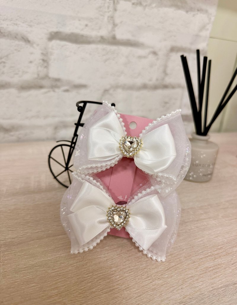 白色新娘手作髮夾 - 髮夾/髮圈 - 其他材質 