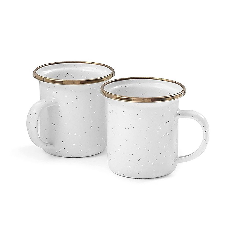 【Two in one set】Barebones Mini Enamel Cup Set CKW-394 / Eggshell White(4oz) - Camping Gear & Picnic Sets - Other Metals White