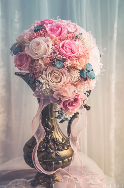 OWN Flower花藝設計 婚禮捧花/永生花捧花/不凋花捧花/新娘捧花/手綁捧花/日系捧花