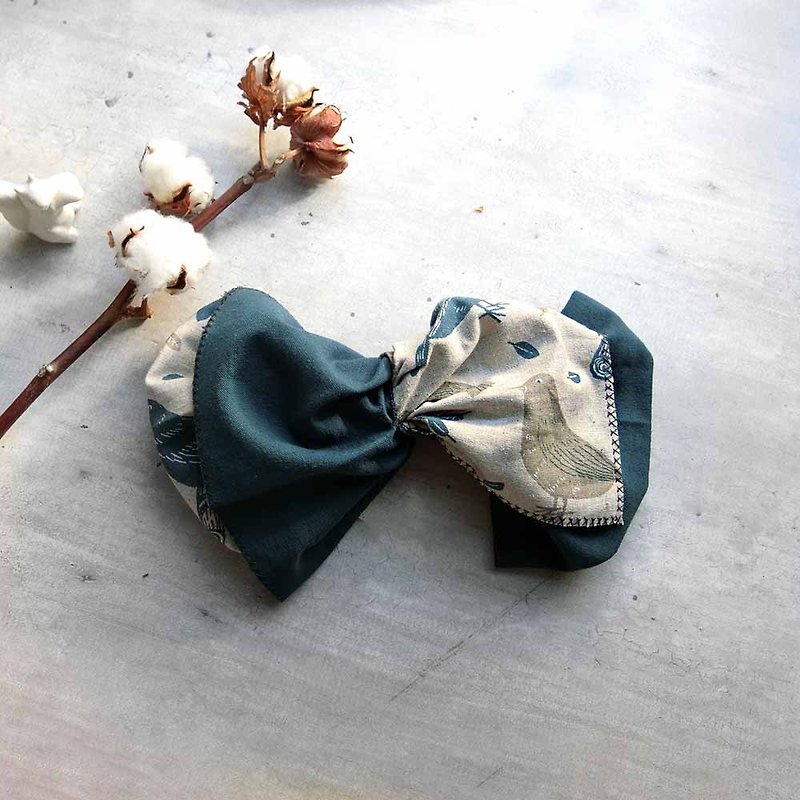 Giant Butterfly Hair Band (Ink Green Nordic) - Whole detachable - Headbands - Cotton & Hemp Green