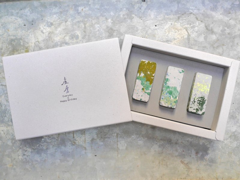 手工蠟筆—客製禮物/一片風景3支組 - 其他書寫用具 - 蠟 綠色