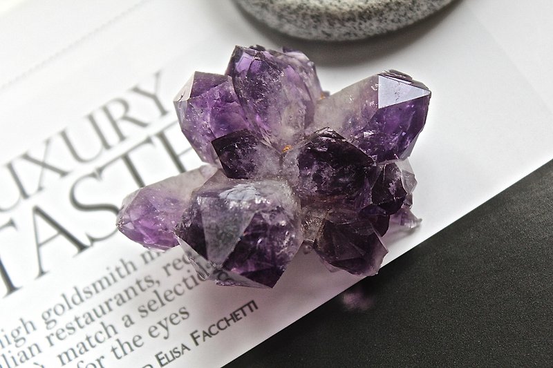 石栽 SHIZAI ▲烏拉圭紫水晶花型（含底座）▲ - 擺飾/家飾品 - 寶石 紫色