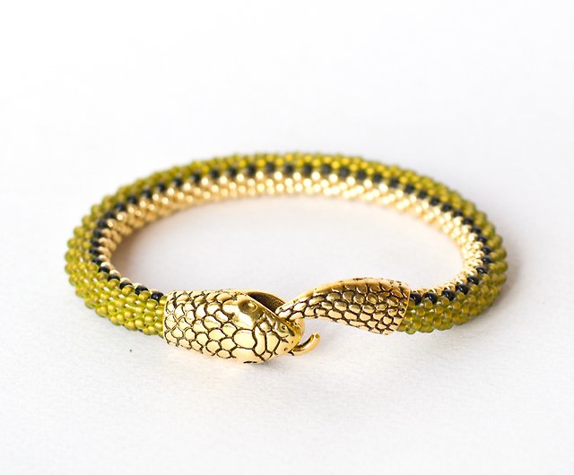 Snake bracelet, Gold snake bracelet for women, Ouroboros, Snake jewelry -  Shop IrisBeadsArt Bracelets - Pinkoi