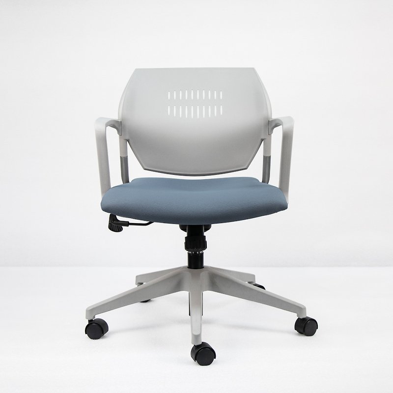 Impressa Task Chair | Grey x Nautilus Blue Seat - Chairs & Sofas - Other Metals Blue