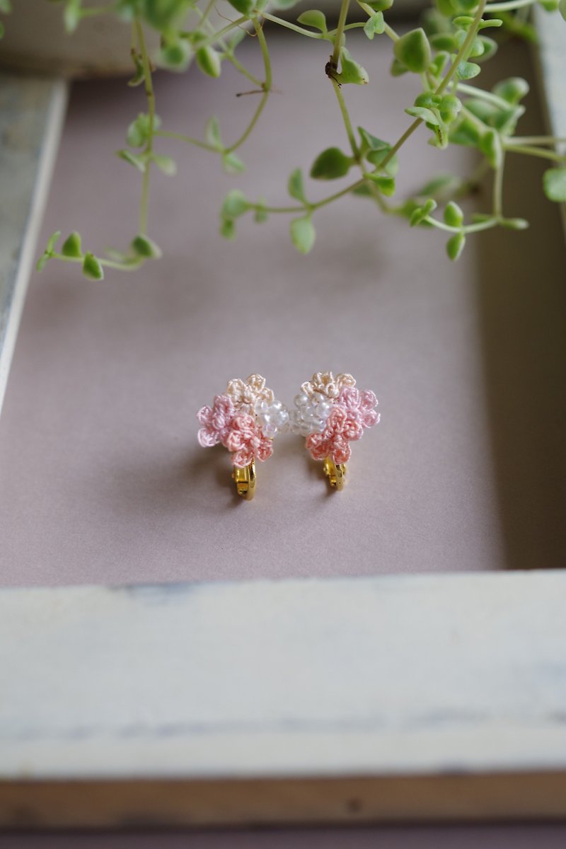 all seasons small flower garden Clip-On or pierced earrings petals