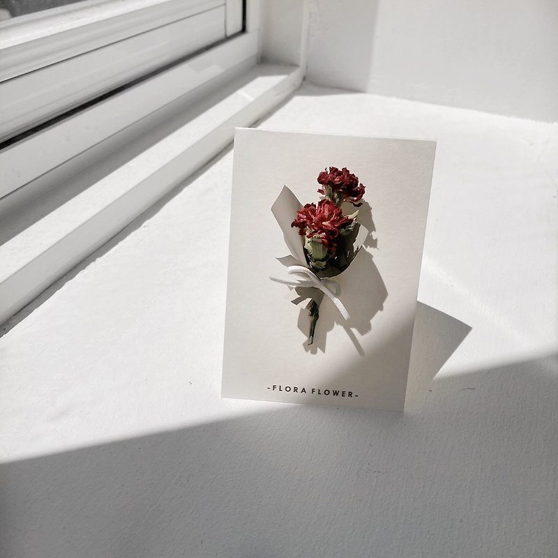 Flora Flower Dried Flower Card - Carnation (4 Types) - ช่อดอกไม้แห้ง - พืช/ดอกไม้ สีแดง