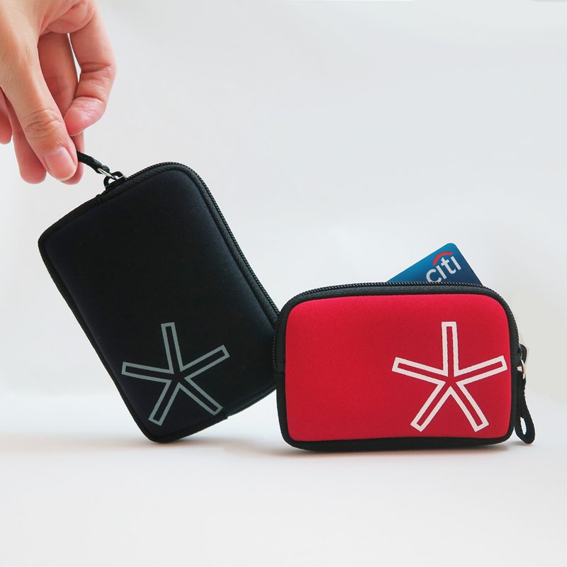 CC Zip Starfish Card Coin Purse with Compartment Business Card Holder [10 Colors] - กระเป๋าใส่เหรียญ - วัสดุกันนำ้ หลากหลายสี