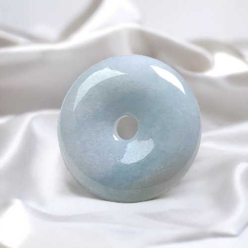 瓔珞翡翠 天空藍翡翠平安扣項鍊 | 天然緬甸玉翡翠A貨 | 送禮