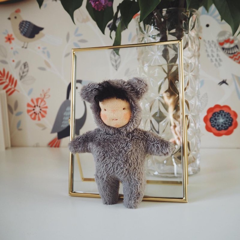 Cute Teddy bear  doll - Waldorf pocket dolls- dolls made with love - 嬰幼兒玩具/毛公仔 - 其他金屬 多色