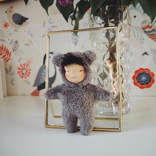 oblakoforkids Cute Teddy bear doll - Waldorf pocket dolls- dolls made with love