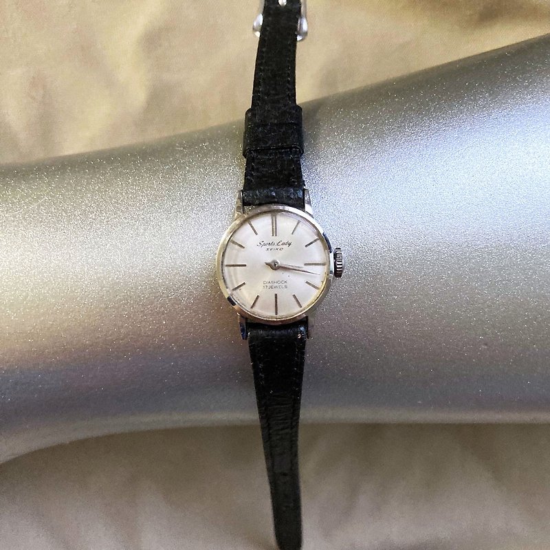 SEIKO SPORTS LADY DIASHOCK 17JEWELS 手動上鍊機械錶 古董錶 - 女錶 - 其他金屬 銀色