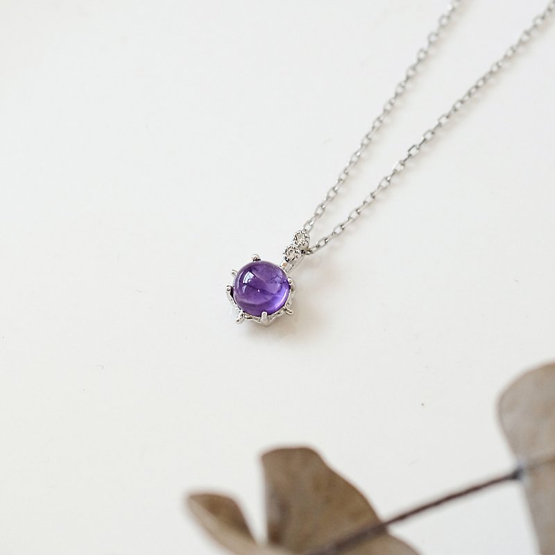 紫水晶 Amethyst 925純銀 項鍊 2月誕生石