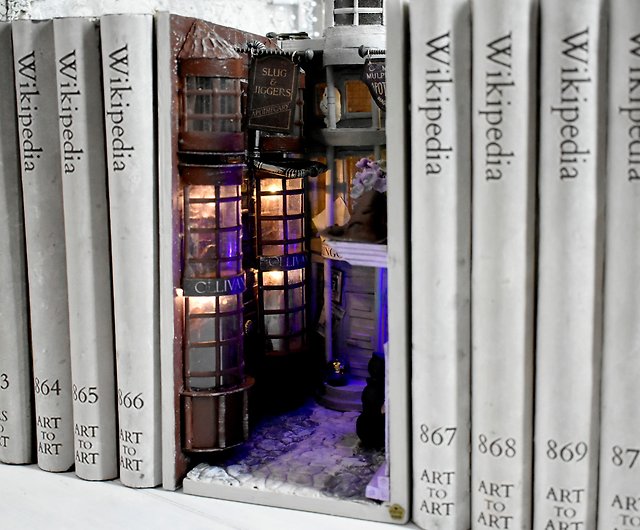 Diagon Alley Harry Potter Book Nook Color Version Bookshelf Insert