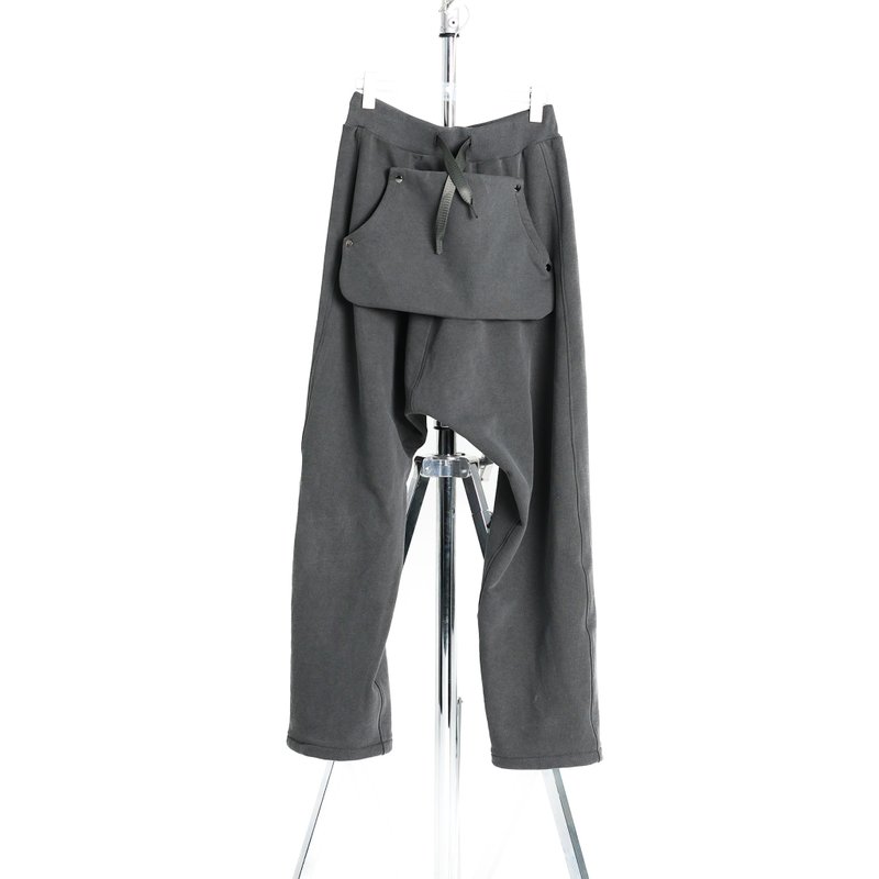 BIG POCKET SWEATPANTS - GREY - 女長褲 - 棉．麻 灰色
