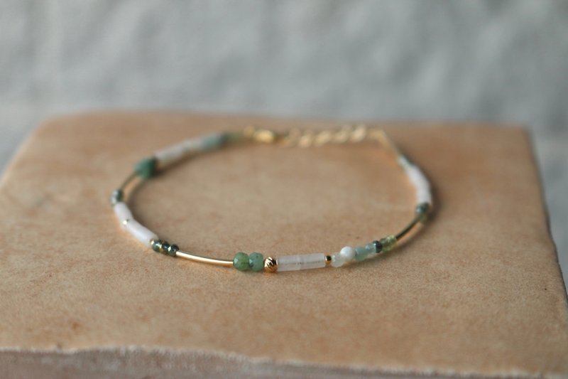 August birthstone bracelet Stone amazonite natural Stone- little by little progress - - Bracelets - Semi-Precious Stones Green