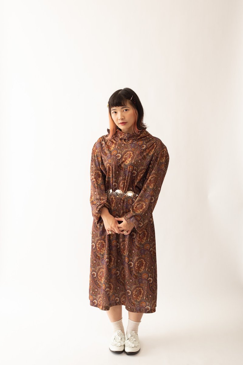 Vintage American dress 古著美式洋裝【初戀販賣所】B573 - 洋裝/連身裙 - 其他人造纖維 