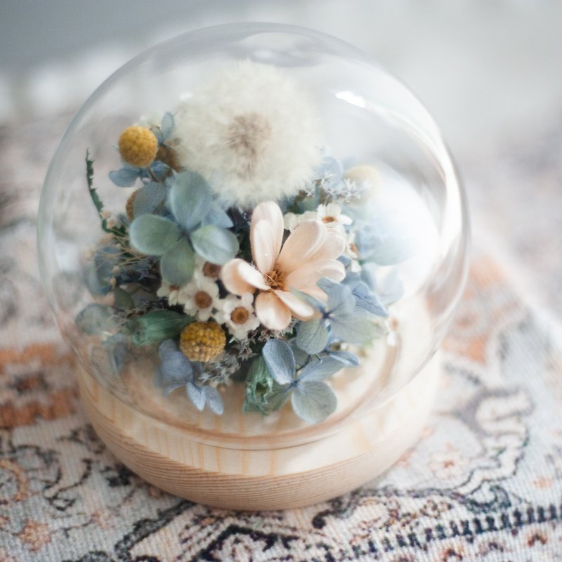 【Eternal Dandelion Flower Cup】Quiet Mist Blue | Immortal Flower | Gift Giving | Gift Exchange - ช่อดอกไม้แห้ง - พืช/ดอกไม้ สีน้ำเงิน