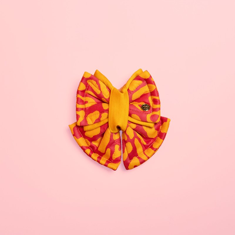 Plushy 寵物蝴蝶結 (Pink Leopard) - 寵物衣服 - 棉．麻 粉紅色