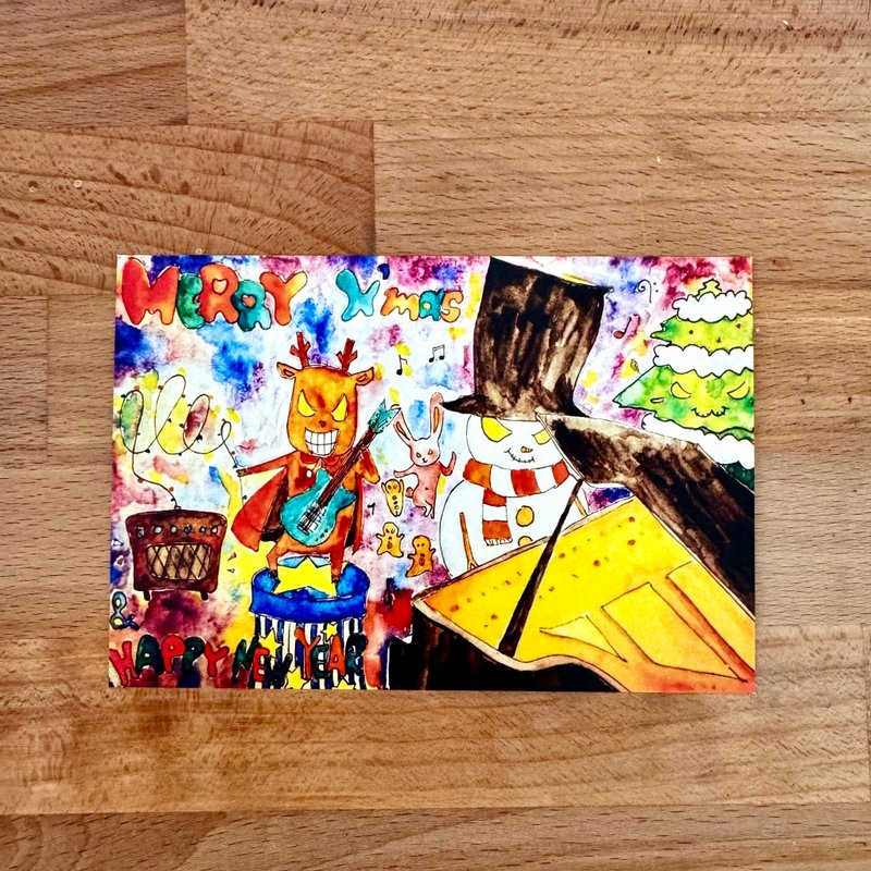 耶誕派對樂團明信片 - 卡片/明信片 - 紙 