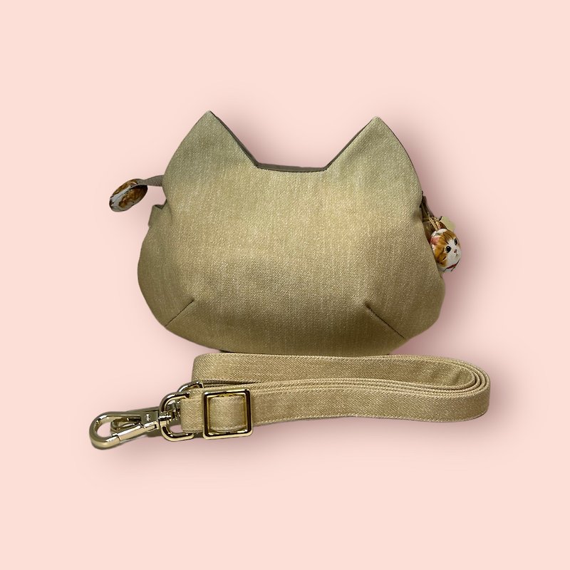 I Love Cats-Cat Shape Side Cosmetic Bag - กระเป๋าแมสเซนเจอร์ - วัสดุอื่นๆ 