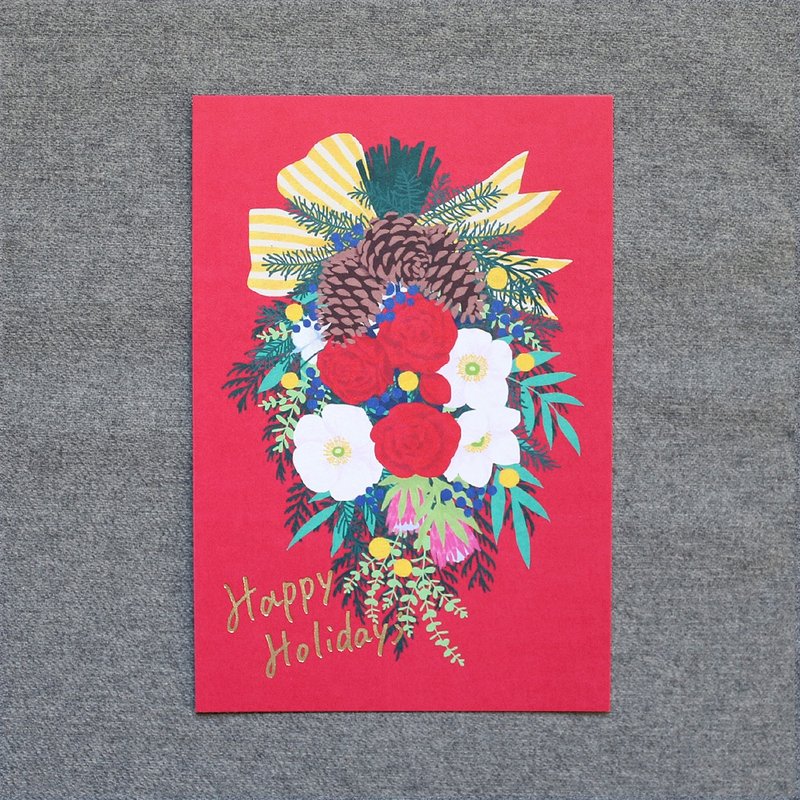 Happy Holiday Post Card / Red - การ์ด/โปสการ์ด - กระดาษ สีแดง