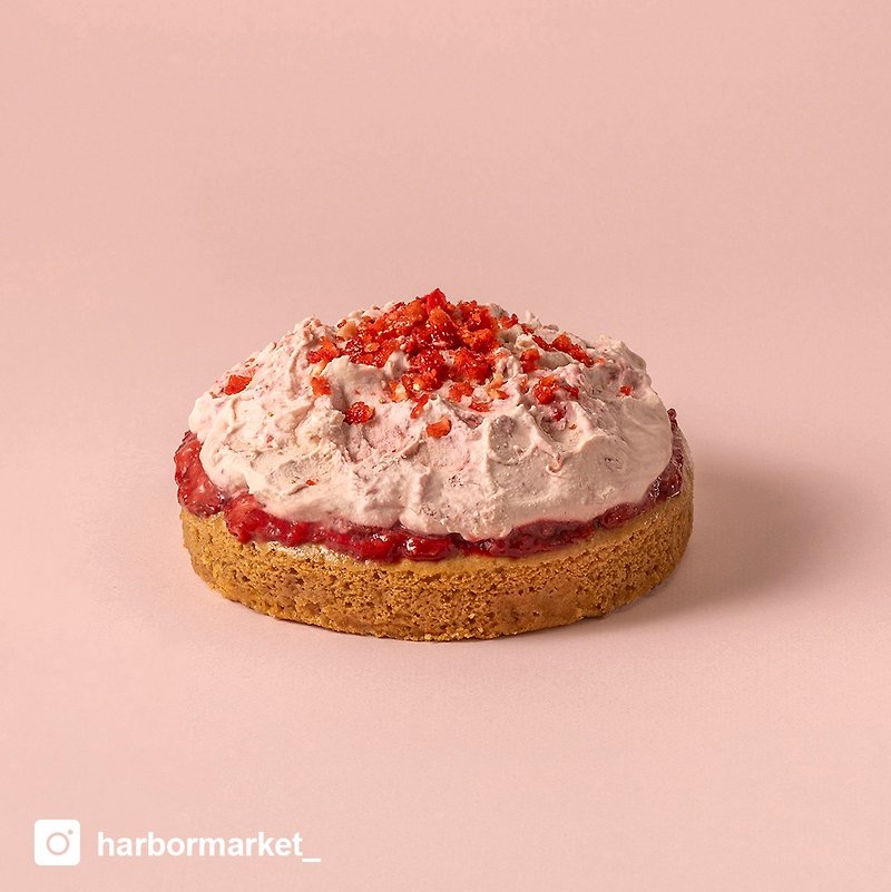 【草莓香緹旦糕】無蛋奶/Vegan/全素蛋糕/純素蛋糕/純素甜點 - 蛋糕/甜點 - 新鮮食材 粉紅色