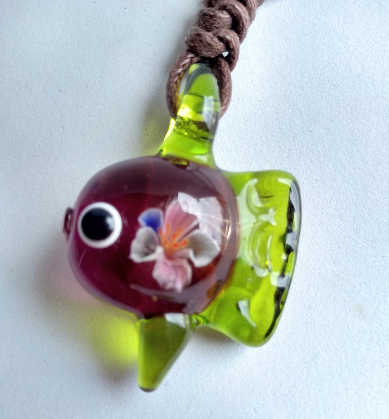 SunFish and bone - Necklaces - Glass Multicolor