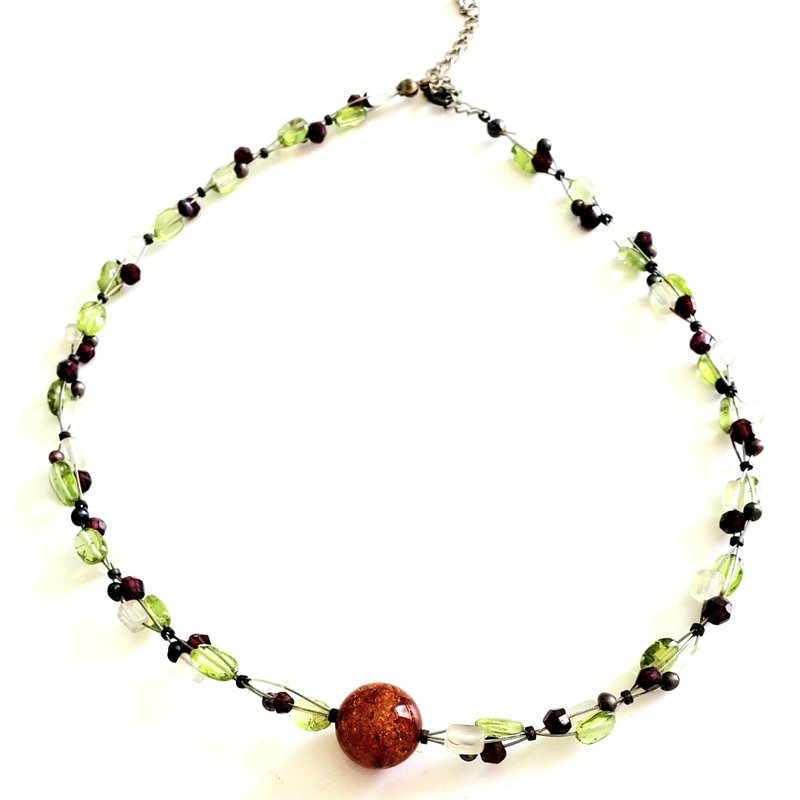 Semi precious stones necklace - สร้อยคอ - เครื่องเพชรพลอย 