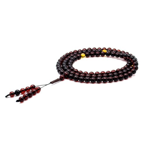 正佳珠寶 Gemsrich Jewelry 【正佳珠寶】琥珀血珀 頂級全淨體血珀 6.8-7.2mm 108顆念珠佛珠