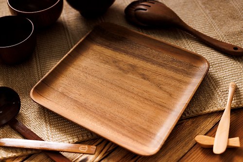 Islandoffer 島嶼製作 Islandoffer 島嶼製作 相思木正方形高級日式木製甜點盤子托盤
